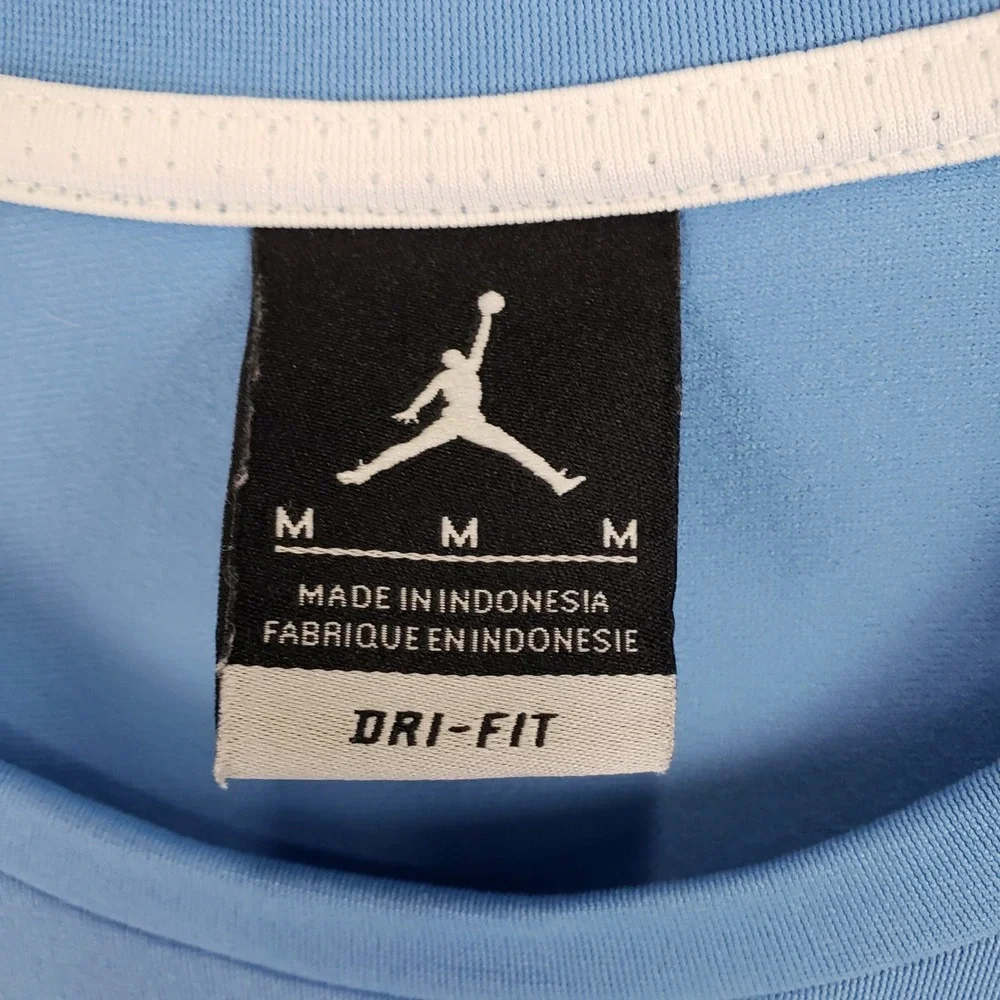 UNC Jordan Shooting Shirt Mens M Blue NCAA Basketball Training Top Elite Dri-FIT
